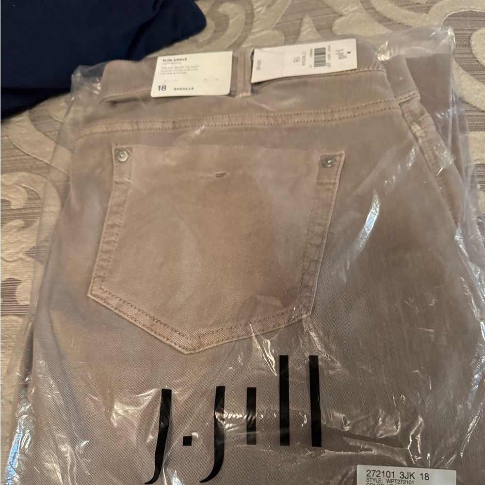 J. Jill Light Mocha Slim Ankle Pants